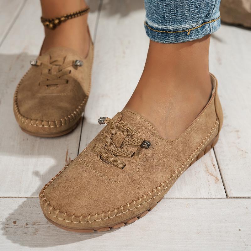 Women's Single Shoes, Outdoor Casual Walking Shoes, Leather Loafers, Mother's Shoes