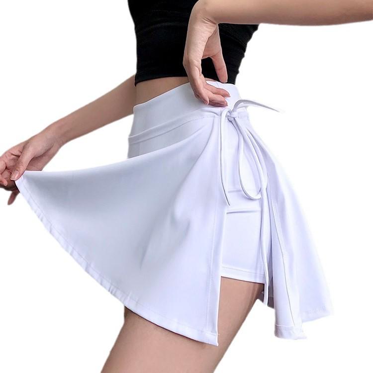 

Теннисная юбка, защищающая от засветов: Шорты на кулиске с завязывающейся юбкой с разрезом для йоги и спорта S (40-48 kg)