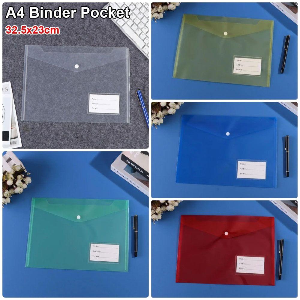 1Pcs with Label Pocket Document Files Folders Clear Envelope Popper Wallets for School Office Home