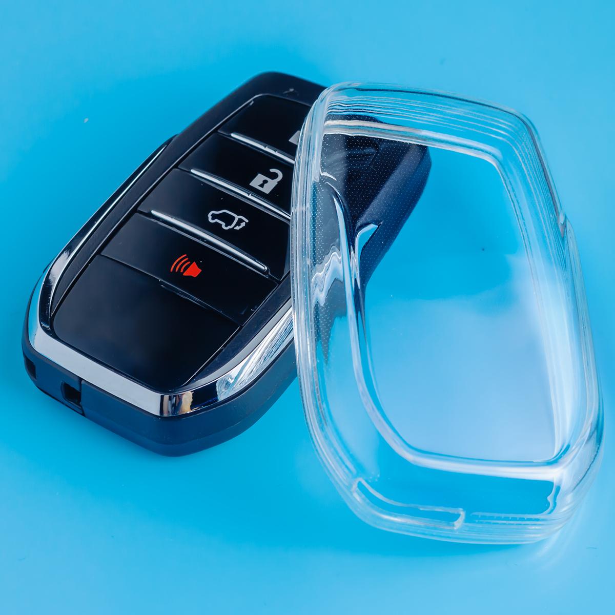 

Slim Car Key Fob Case Cover Keychain For Toyota Grand Highlander Camry Corolla Yaris Cross bZ4X Prius Mirai Hilux Sienna Tundra