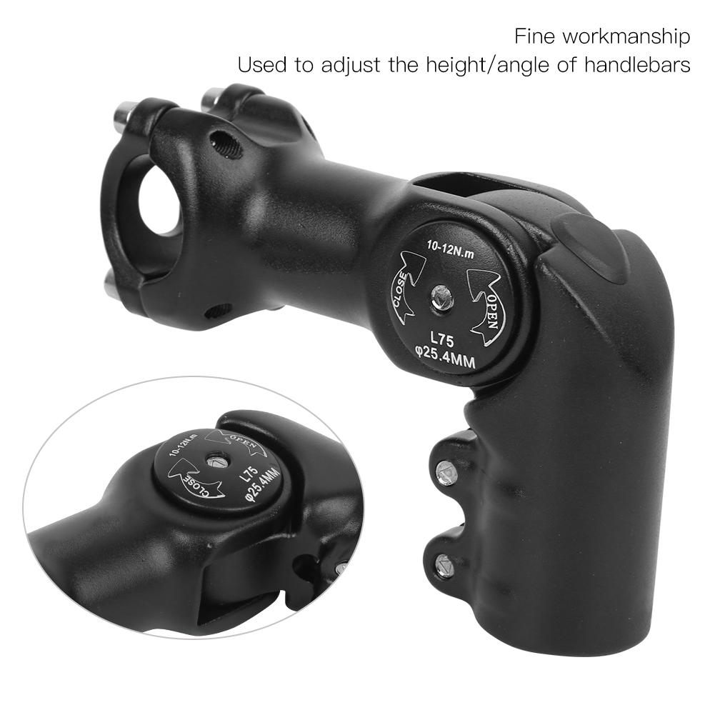 Schwarz Hochwertige 6061 T6 Aluminiumlegierung Einstellbarer Winkel Mountainbike Vorbau Modifizierter Fahrradverlängerer