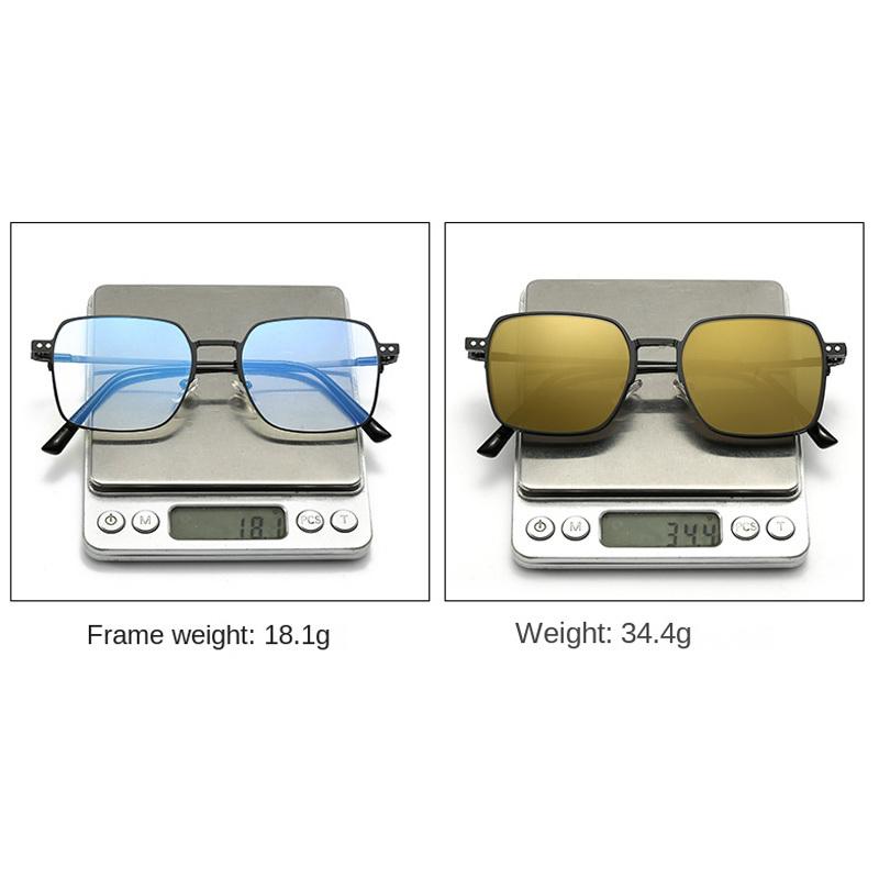 Anti Blue Light Blocking Square Frame 3 in 1 Magnetic set Myopic Polarized Myopia Sunglasses Prescription Optical Glasses