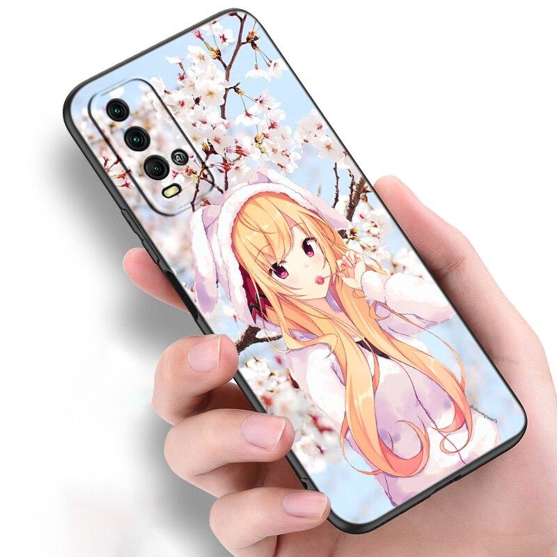 Japan rosa sakura anime mädchen Silikon Telefon Fall Für Xiaomi Redmi Hinweis 11 10 9 8 Pro 11T 10T 10S 9S 8T 9 9A 9C 9T Schwarze Abdeckung