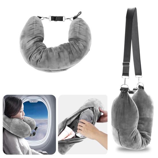 

Дорожная подушка для шеи Супер мягкая дышащая приятная для кожи наполняемая U-образная подушка для поддержки шеи Универсальная подушка для путешествий