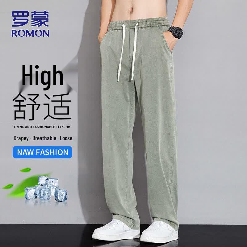 ROMON Men s Summer Thin Straight-Leg Casual Pants XL
