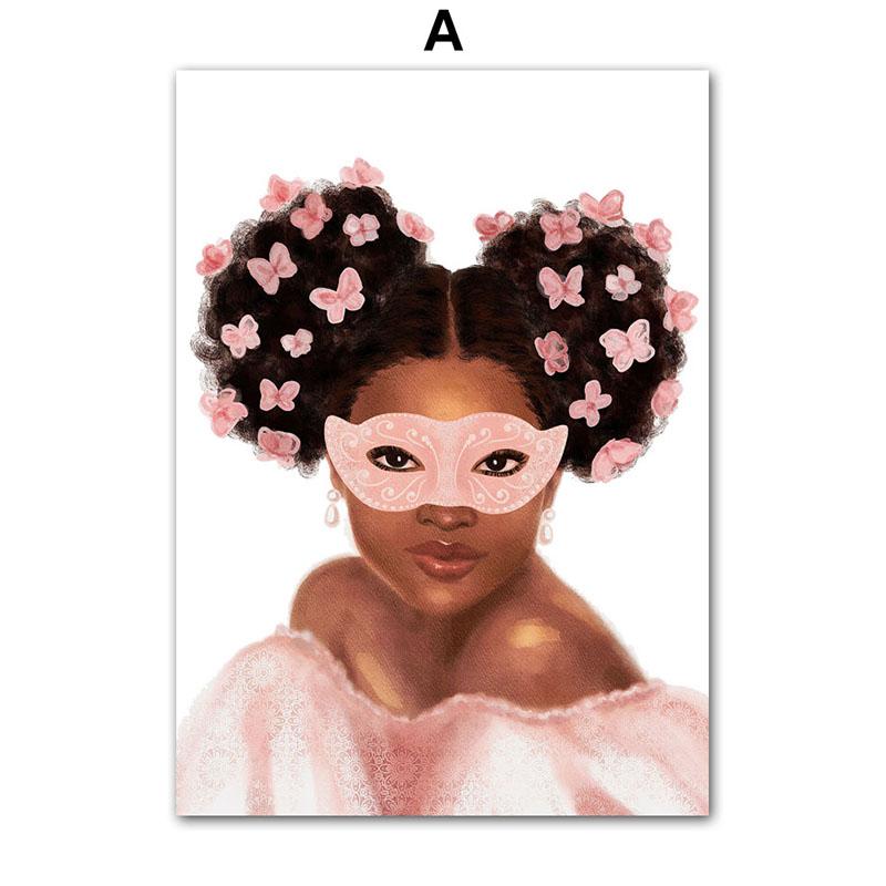 Black Ballet Girl Butterfly Rainbow Crown Flower Wall Art Canvas Painting Nordic Posters And Prints Picture Baby Kids Room Decor