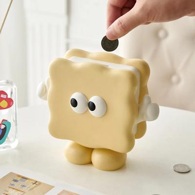 Resin Cookie Shape Storage Creative Cute Original Works Home Ornaments Coin Storage Jar Money Box For Kids Birthday Gift
