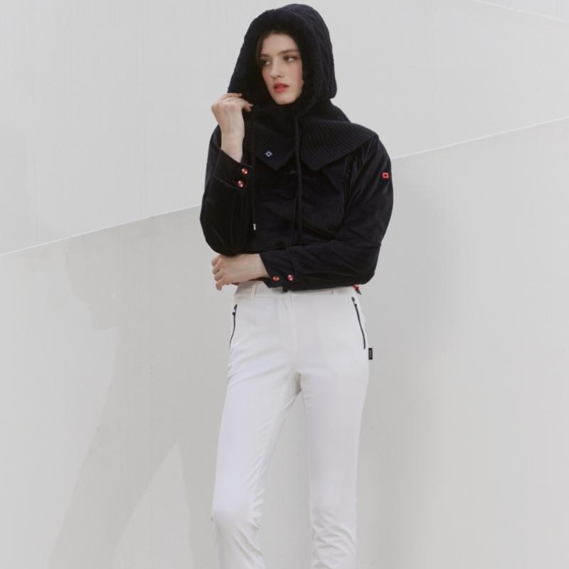 Onoff Women S Cropped Velour Jacket Of1103lb Black