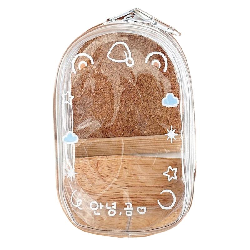 Transparent PVC Keychain Doll Storage Pouch For Mini Figures Toys School Accessories Kids Teens Travel Organizer