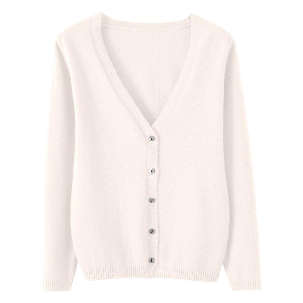 Women's Casual Knit V-Neck Cardigan Sweater for Everyday Fashion