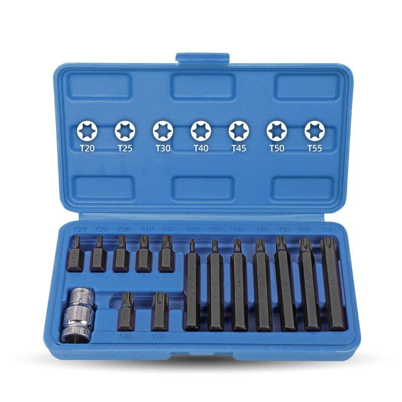 15Pcs 1/2 Drive Hex Bit Socket Set 30/75mm Alloy Steel For Impact Adapter For Automotive Repair DIY Tools