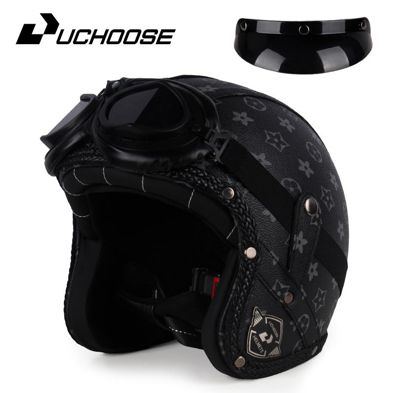 DOT Approved Vintage Motorcycle Helmet 3/4 Open Helmet Scooter Capacetes Motorcycle Equipment