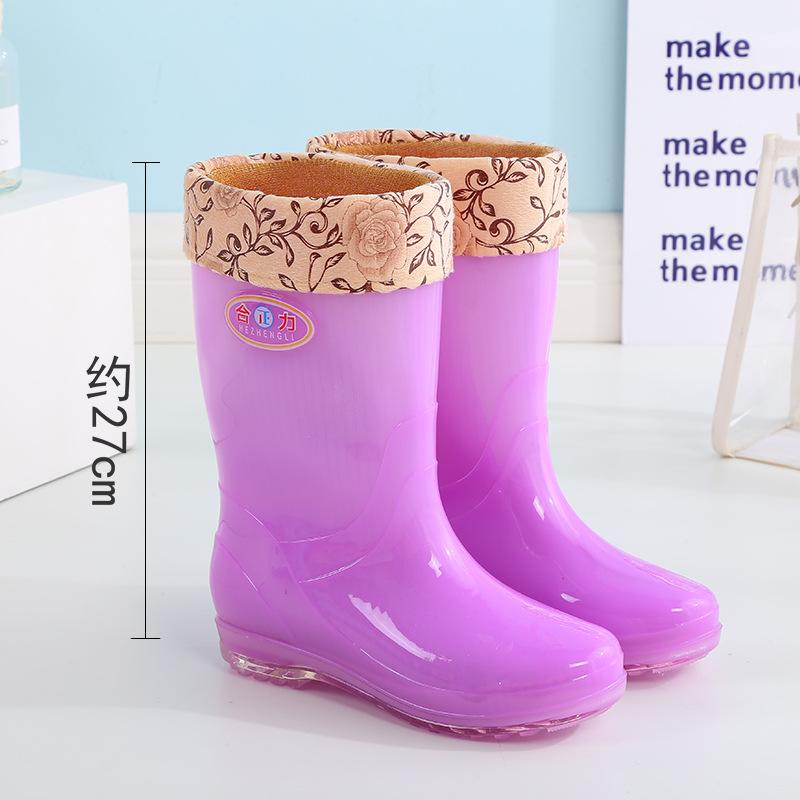Long rain boots women's fashion rain shoes women's adult no lining high tube waterproof shoes quick-drying rubber shoes summer