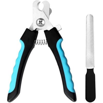2 In 1 Cat Nail Clippers, Dog Nail Clippers and Stainless Steel Nail File for Animals Grooming Nail Clippers - A15 Grip Device