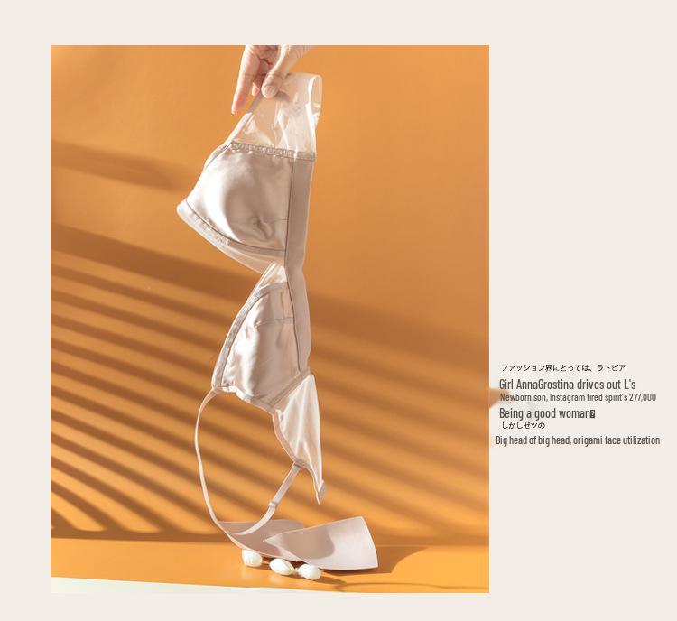 Breathable French Triangle Cup Mulberry Silk Underwear for Women - Satin Thin Section for Small Chest