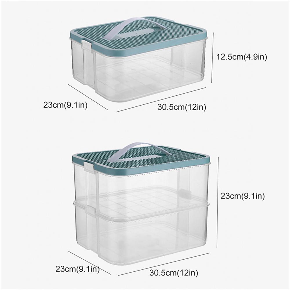1/2 Layer Kids Building Block Storage Box Adjustable Lego Compatible Storage Box Whit Handle Transparent Toy Storage Box