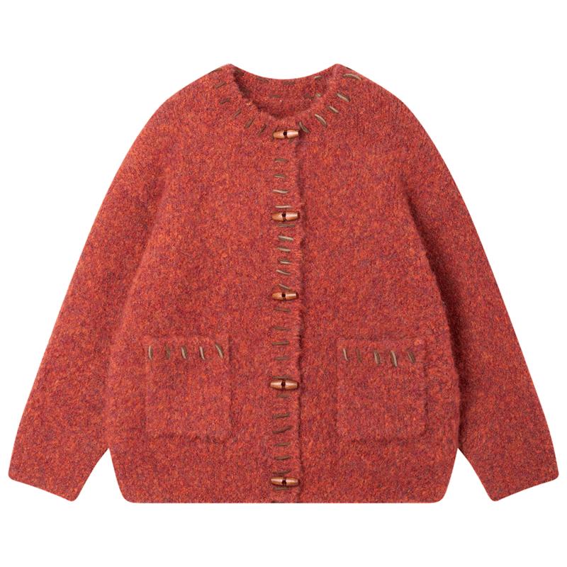 

Mucmukn Girls Retro Reindeer Toggle Button Wool Cardigan 170