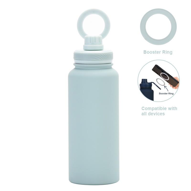 1L Vacuum Insulated Stainless Steel Travel Mug With Magnetic Phone Holder Leakproof Sport Water Bottle Outdoor Hiking Camping