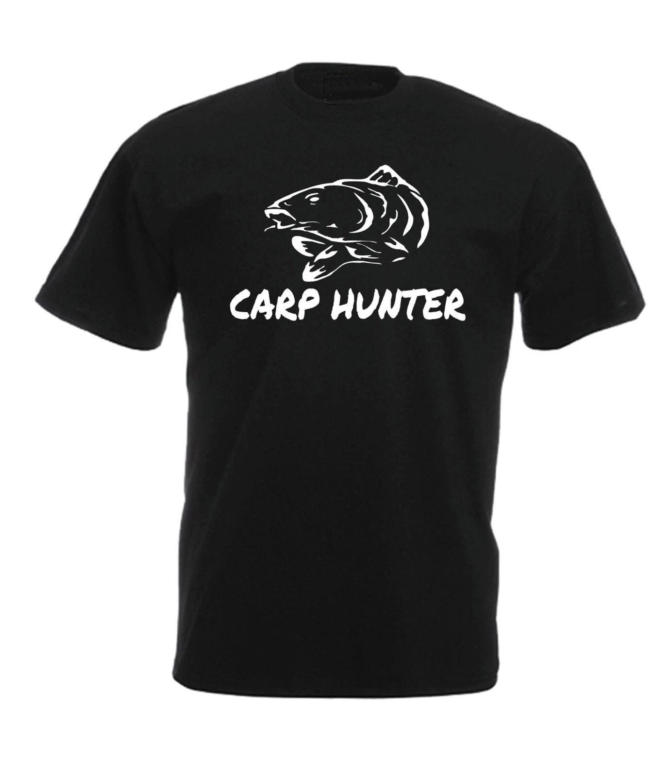 CARP HUNTER - FISHING SLOGAN Mens T-Shirt S