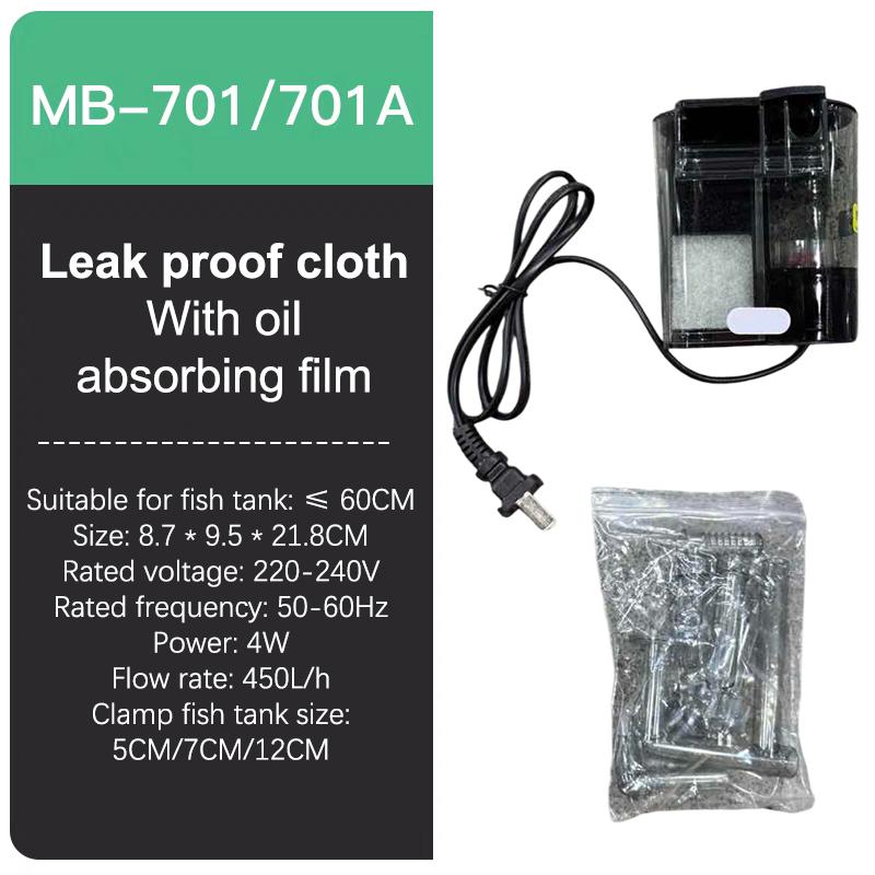 3 in 1 Kleiner Aquariumfilter Kleiner Tankfilter Aufhängung Sauerstoffpumpe