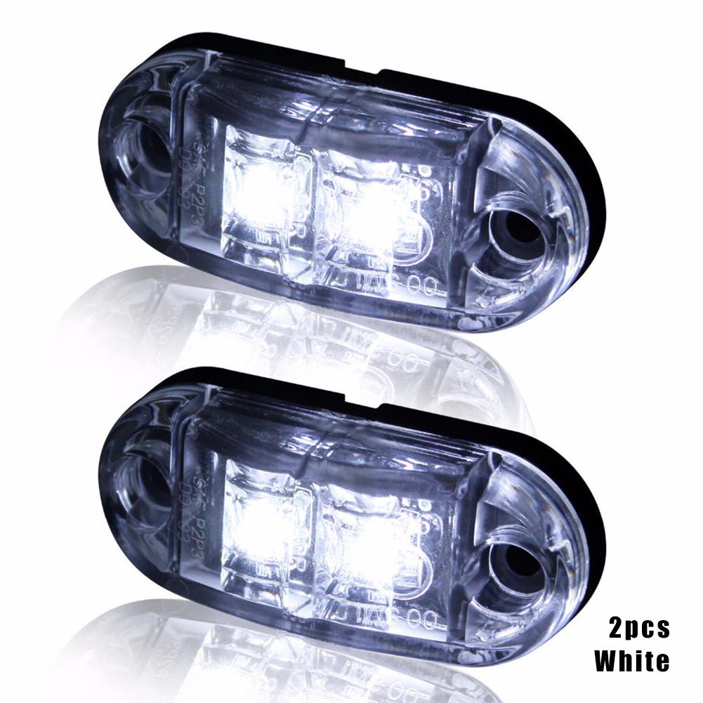 2PCS 12V 24V LED Side Marker Lights Warning Tail Light Auto Car External Lights Trailer Truck Lorry Yellow Orange White Red