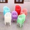4PCS Mini 1/6 Miniature Plastic Armchair Backrest Chairs Doll Furniture Children's Gifts Dollhouse Accessories