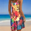 Women's Beach Dress Mini Dress  Colored Drawing  Print Casual Modern Dress Sleeveless Loose Fit Outdoor Daily Summer