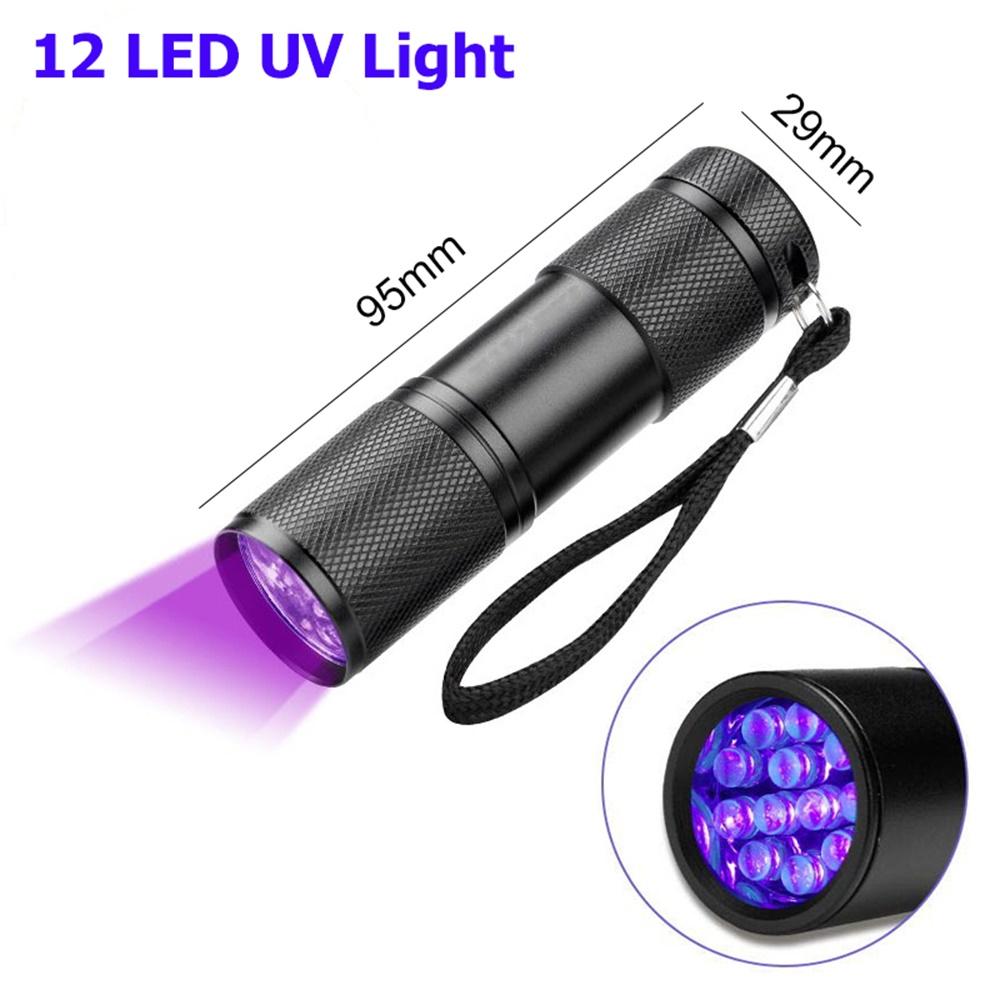 LED UV Light Lamp Torch Detector for Dog Urine Stains Ultraviolet Blacklight Outdoor Waterproof Aluminum 9-100 LED UV Flashlight