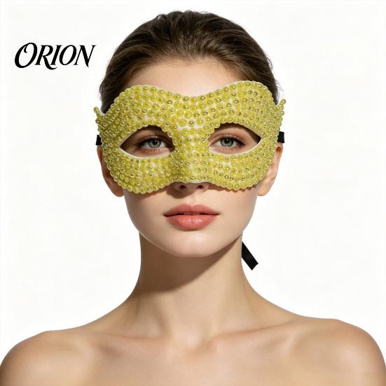 Unique Halloween Party Favors Half Face Masquerade Mask, Pearl Decor Venetian Exquisite Masks Elegant Costume Accessory for Stage Show Evening Banquet