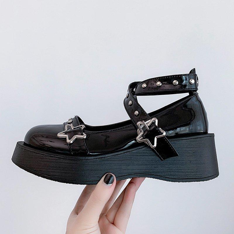 Lolita Shoes Female Japanese Retro Thick -Soled Waterproof Platform College Student Cosplay Costume Shoes Kawaii Mary Jane Shoes