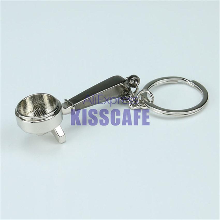 Creative Barista Coffee Tamper Keychain Coffee Machine Handle Moka Pitcher Keyring Portable Coffeeware Espresso Accessories Gift