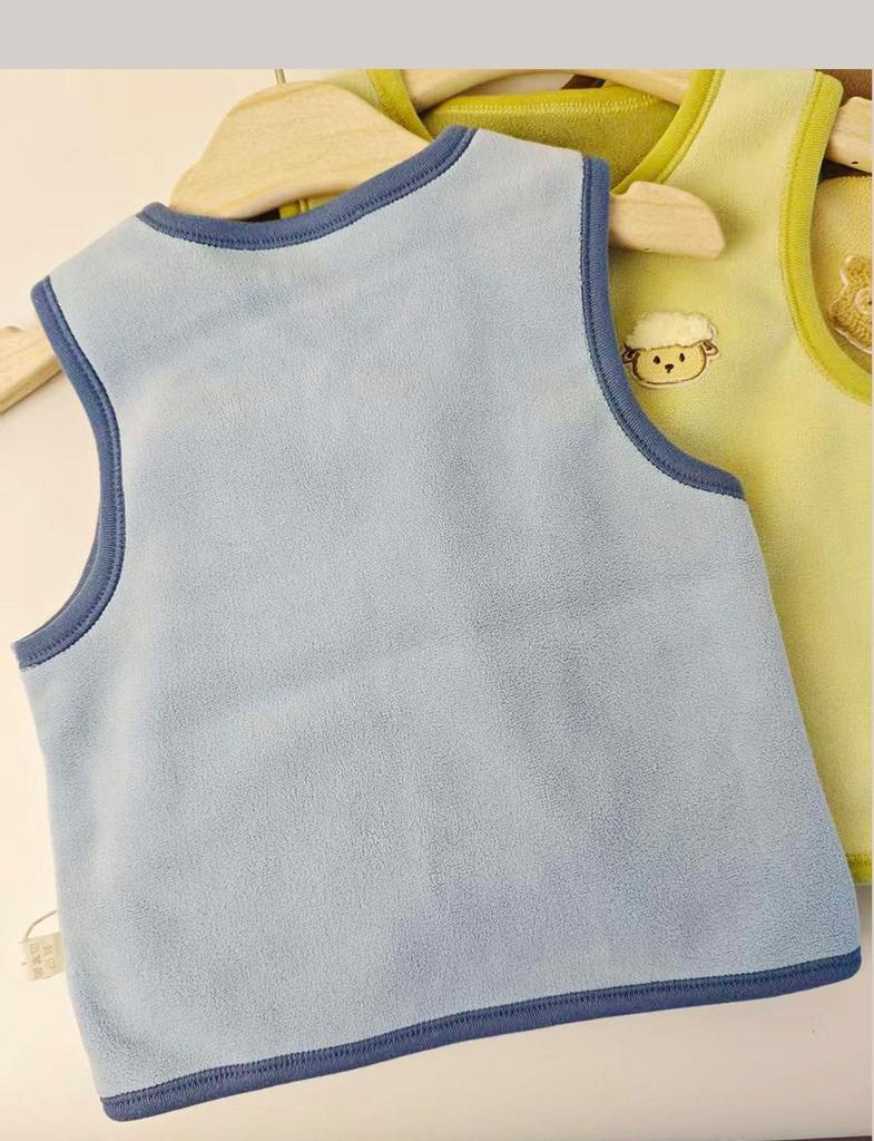 2025 Autumn/Winter Children's Double-Sided Sherpa Fleece Vest – Warm Cardigan Cape for Boys and Girls, Small To Medium Children