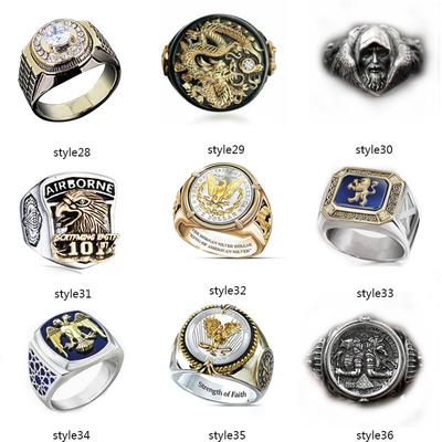 Accessories, Hip Hop Retro Totem Multi-Style Ring Men, Domineering Punk Trendy Ring Women
