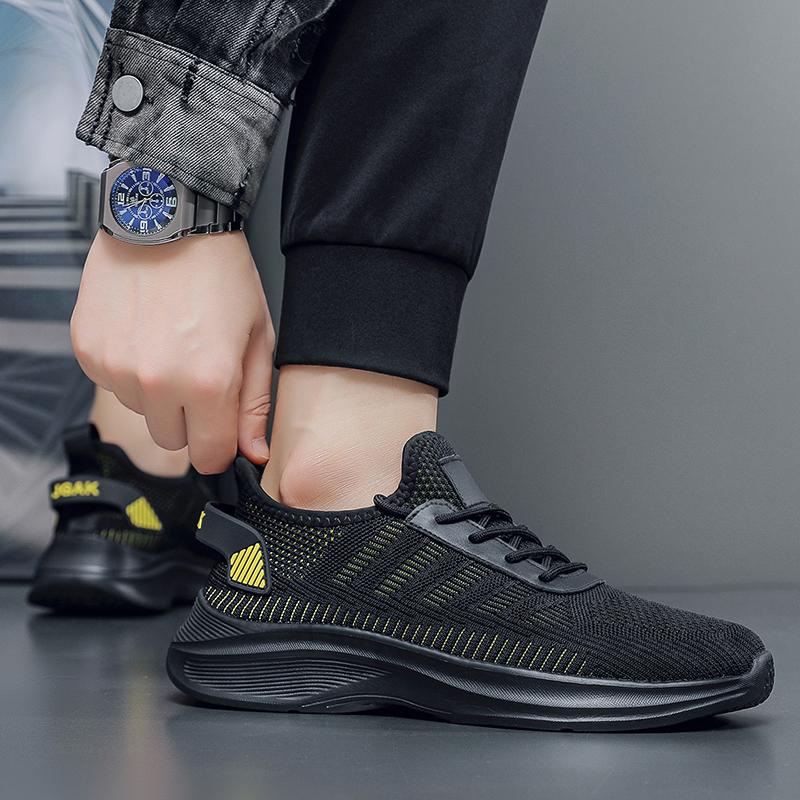 Men's 2026 New Sports Shoes Breathable Mesh Lightweight Shock Absorption Running Shoes Large Size Trendy Casual Sneakers