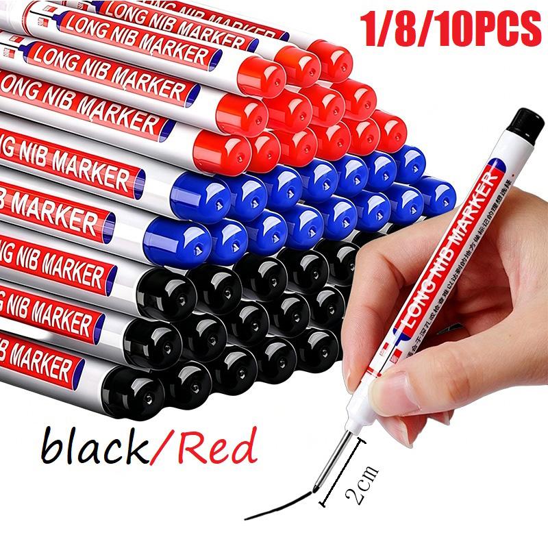 1/8/10PCS 2cm Long Tip Markers Deep Holes Markers for Metal Carpenter Non-deletion Against Water Metal Marker Pen YQB01