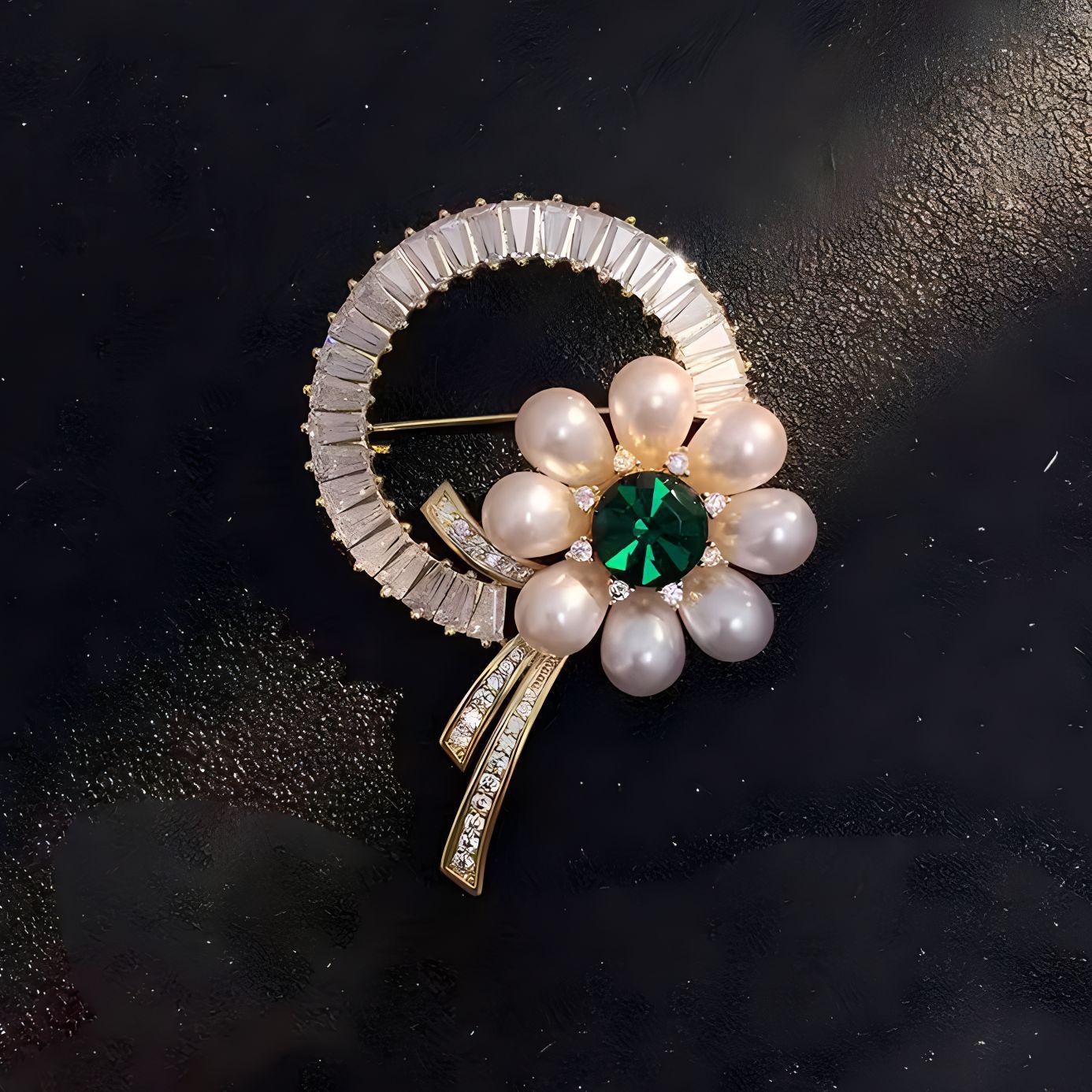 

Ретро-брошь-кольцо с бусинами, изысканная женская брошь в виде цветка, корсажный костюм с аксессуарами