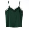 Summer Versatile Satin Interior Tops with Lace Solid Color Women’s Camis & Tank Tops