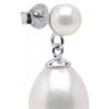 Boucles d'oreilles - PEARLS &amp; COLORS - DUO - Perles d'eau douce 5-11 mm - Or blanc 9 ct (375) - Écrin &amp; certificat