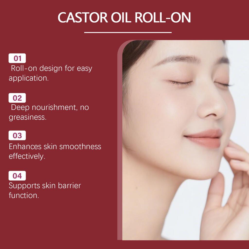 Organic Castor Oil Moisturizing Roll- Serum Facial And Body Castor Oil Moisturizing And Softening Serum 30ml