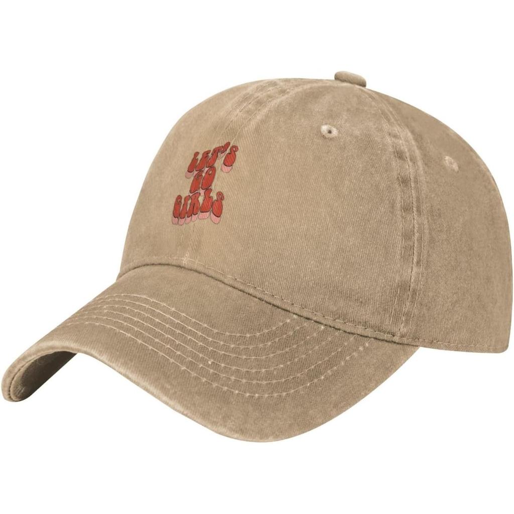 Lets Go Girls Washed Baseball Cap Vintage Cotton Dad Hat Casual Adjustable Sun Protection