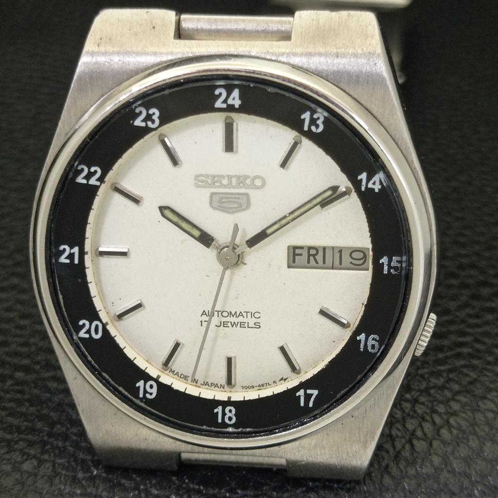 GENUINE VINTAGE SEIKO 5 JAPAN AUTOMATIC 7009A MENS ORIGINAL DIAL WATCH a702123-5 R208-a702123
