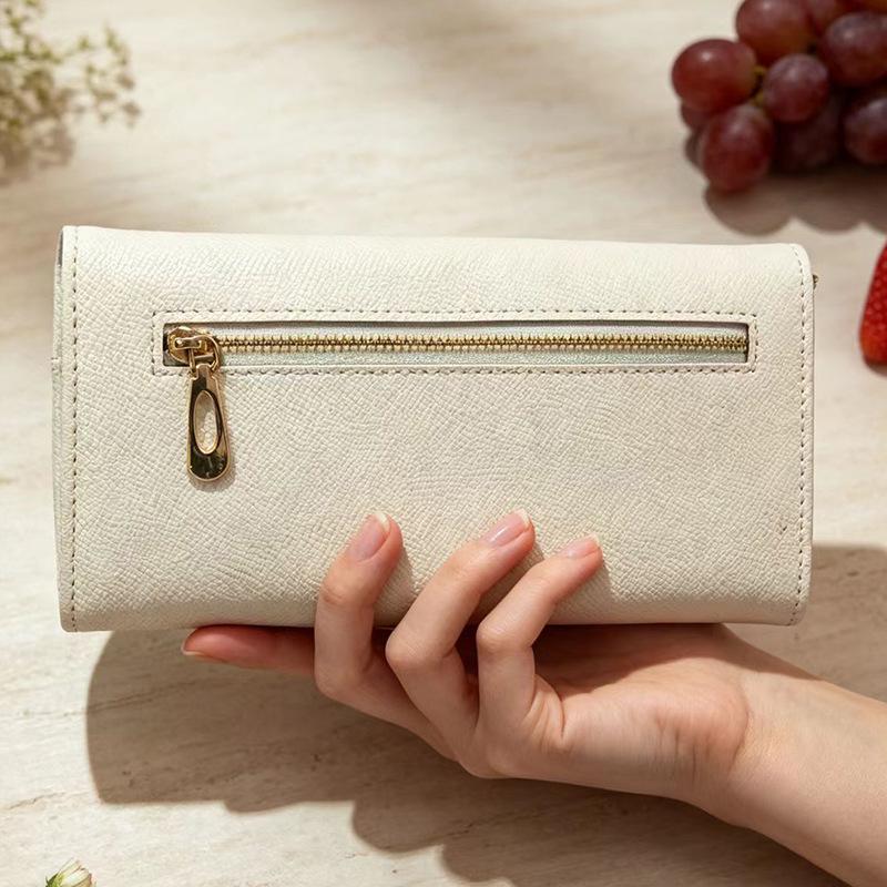 Women's Multifunctional PU Leather Clutch: Stylish Large-Capacity Wallet with Buckle Coin Purse
