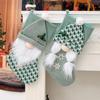 Christmas Stocking Decorations Green Christmas Knitted Dwarf Socks Christmas Tree Ornaments Festive Candy Bag For Coin Toys