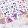 1 Set Valentines Liebesbrief Blume für Nägel Inschriften Nail Art Dekoration Nagel Wasser Aufkleber