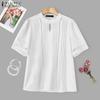 ZANZEA Women Casual Round Neck Summer Short Sleeve Blouse