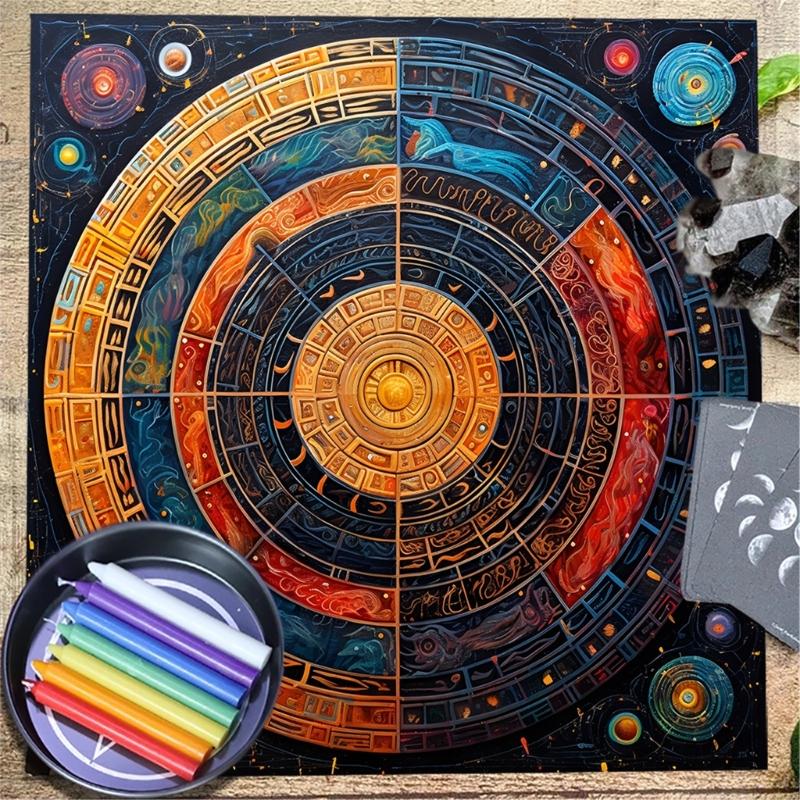 Universe Planet Pattern Tarots Card Tablecloth Altars Cloth Altars Cloth Divinations Card Table Cloth Tapestry Easy Use