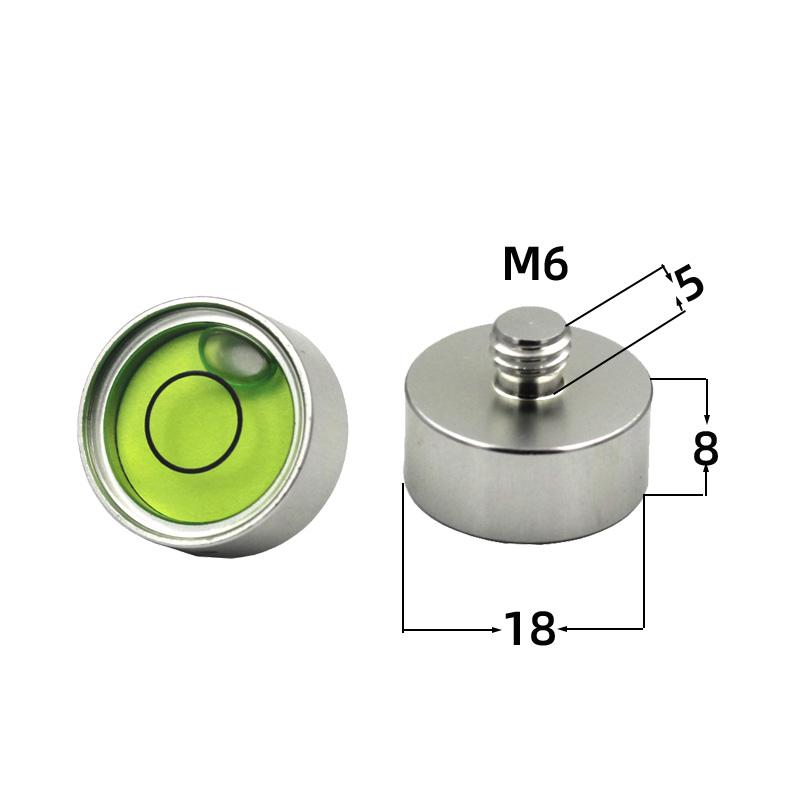 Small Bullseye Spirit Level Nivel Bubble Bead with Screw M6 M10 1/4 3/8 Inch Leveling Tool With Nail Dia 13mm 15mm 18mm1PCS