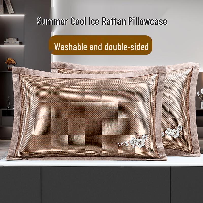 Cooling Ice Silk Summer Pillowcase, Machine Washable, Single Size