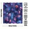 1pc Cosmic Crystals Shower Curtain - Blue, Purple, Pink Gemstones Nebula Design, Ethereal Floating Minerals, Polyester