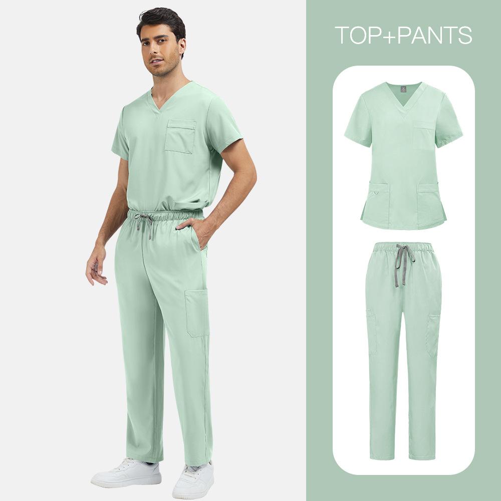 Unisex Quick-drying V-neck Scrub Suit for Nurses